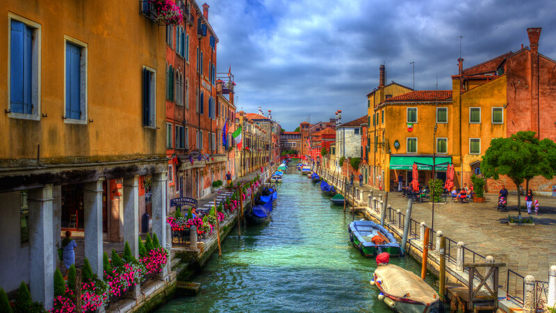 Canal in Venice — Orange, Dramatic