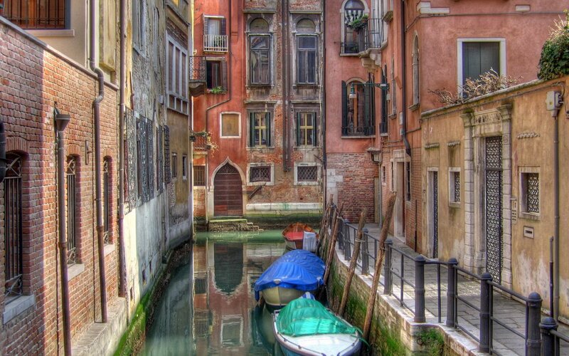canal in Venice with boats