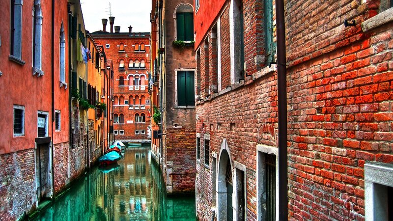 canal in Venice with boats