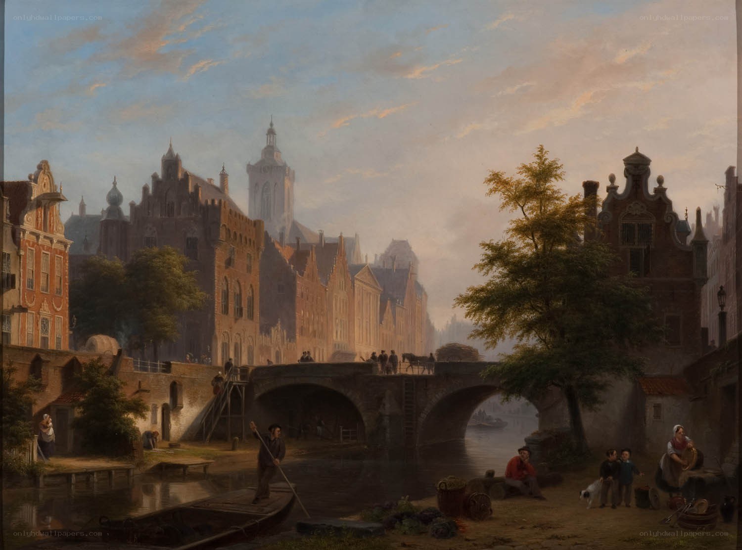Canal scene in Dutch city