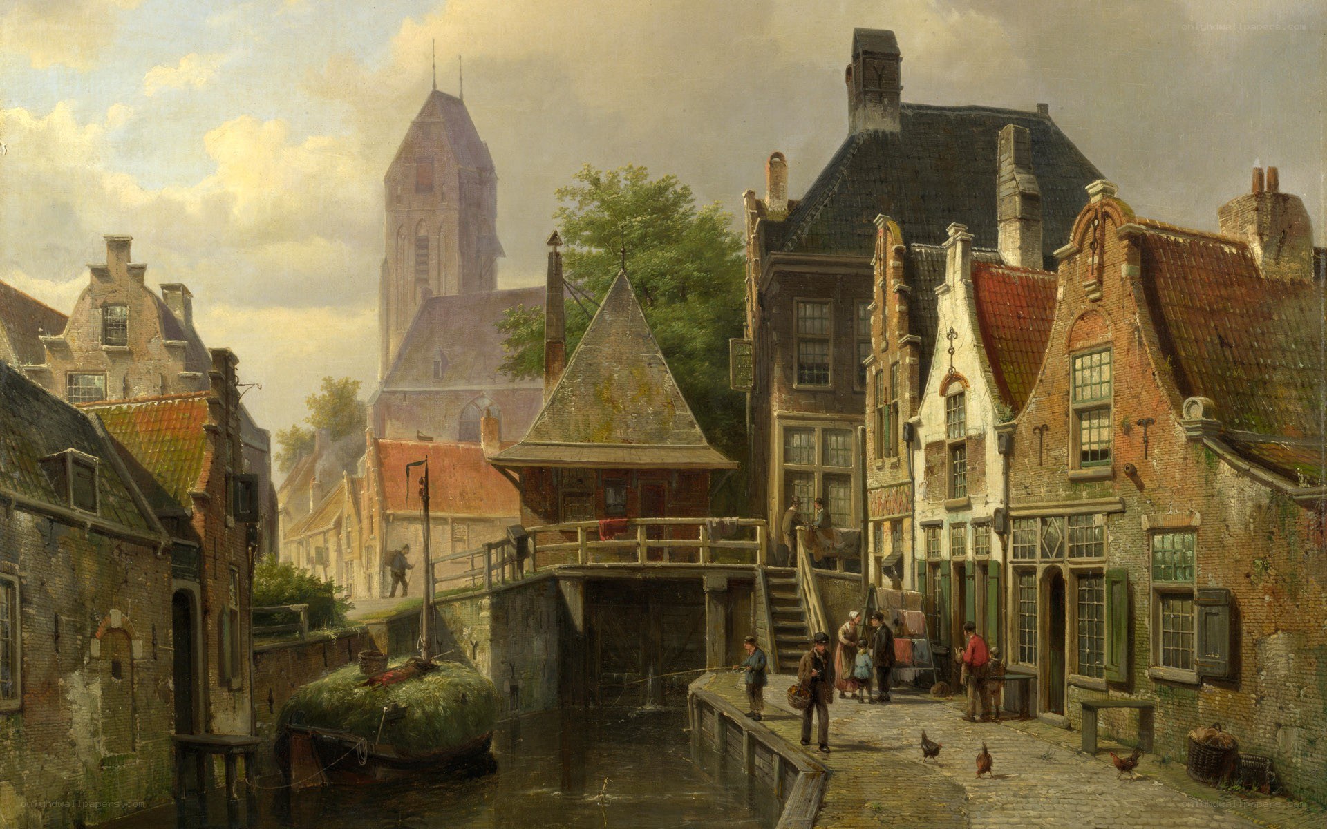 Canal scene in Dutch town