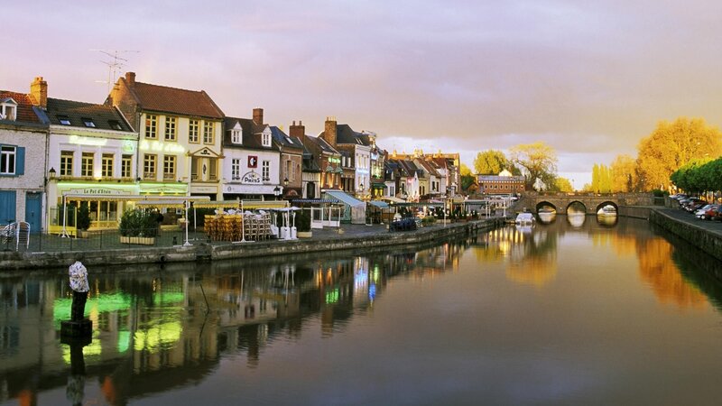 Canal Town at Dusk — Brown