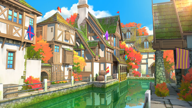 Canal Town in Autumn