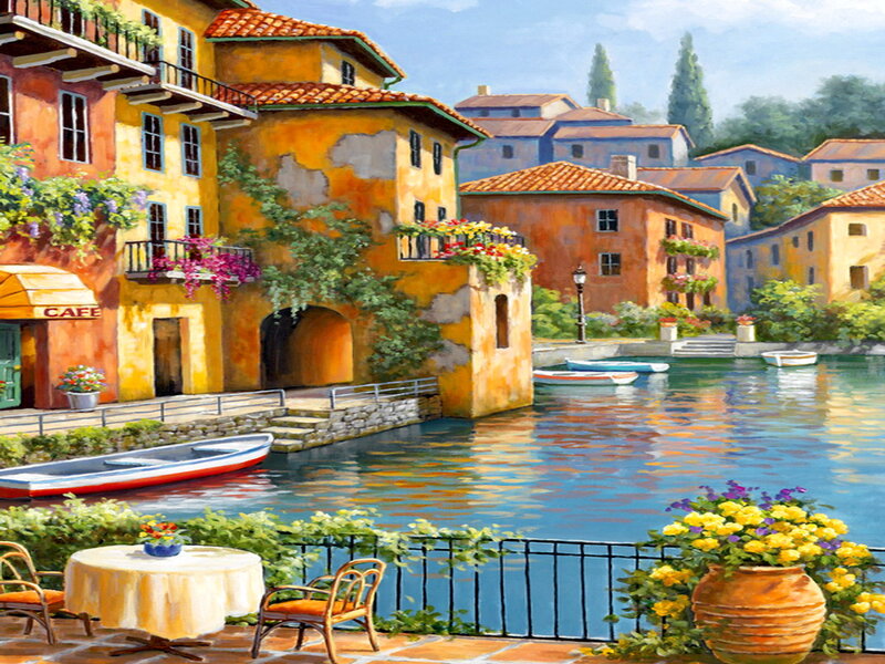 Canal Town Scene
