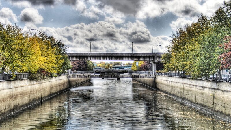 Canal under Bridge — Green