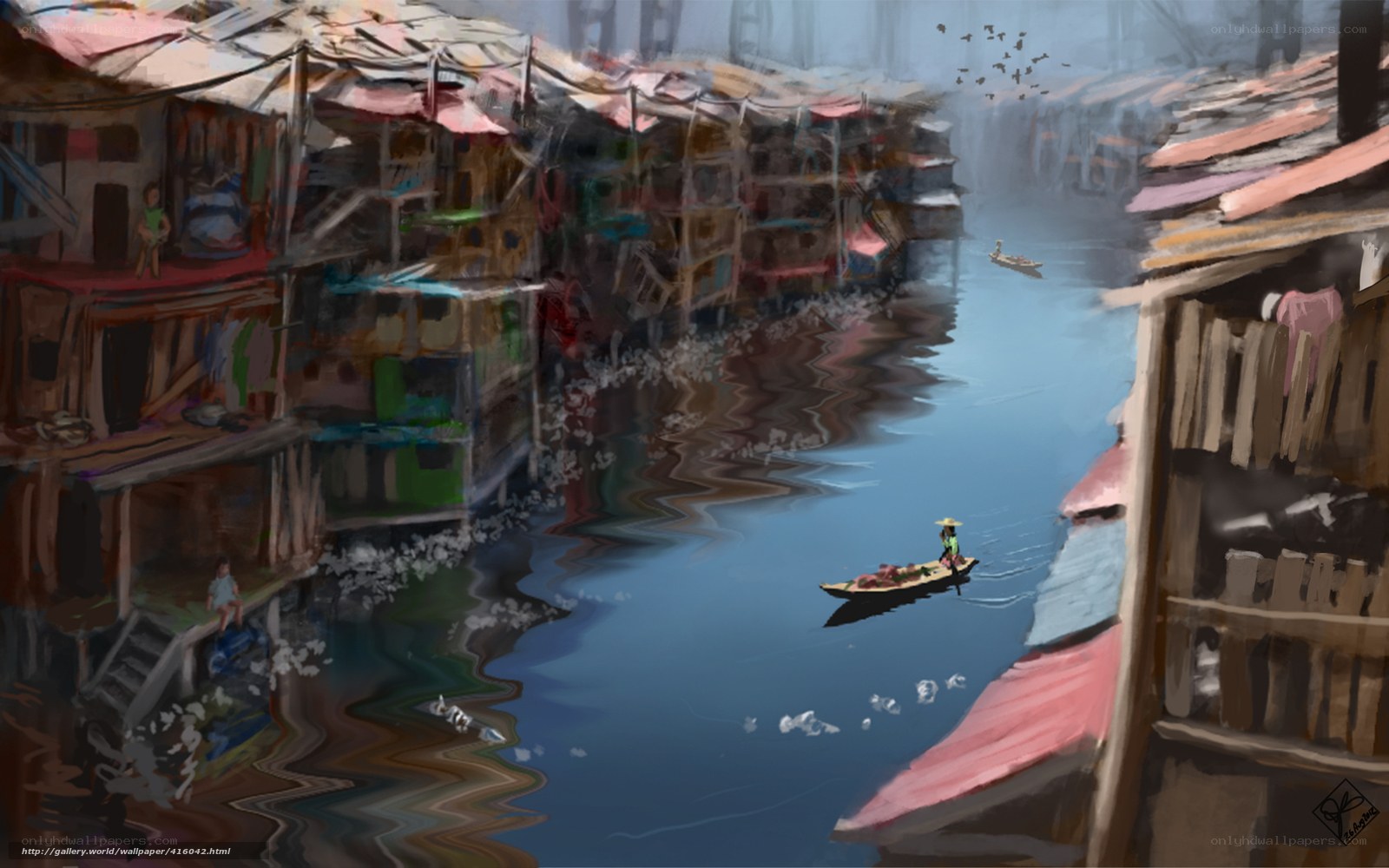 Canal village scene