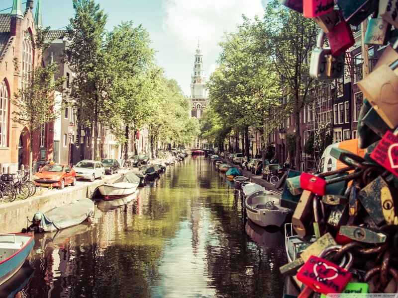 Canal with Boats and Locks