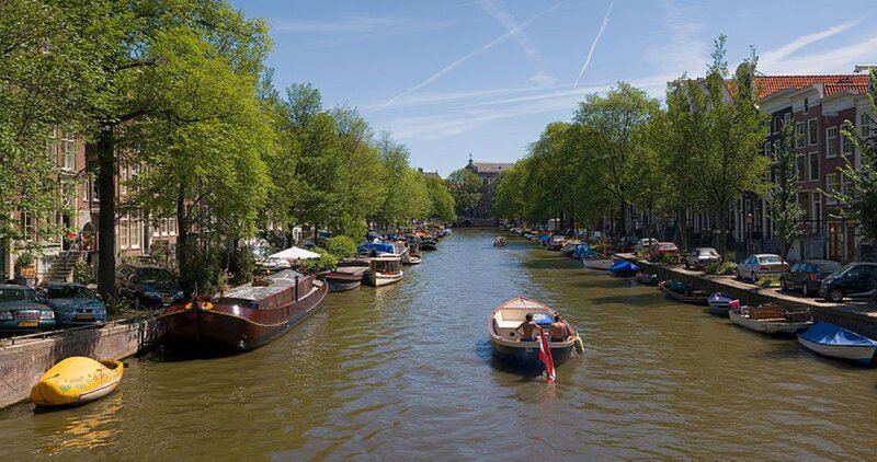 Canal with Boats and Trees
