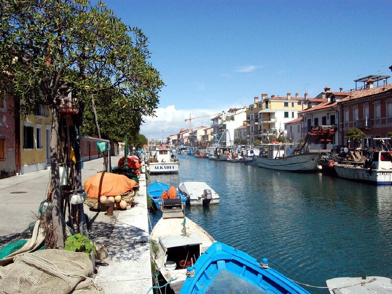 Canal with boats in a coastal town