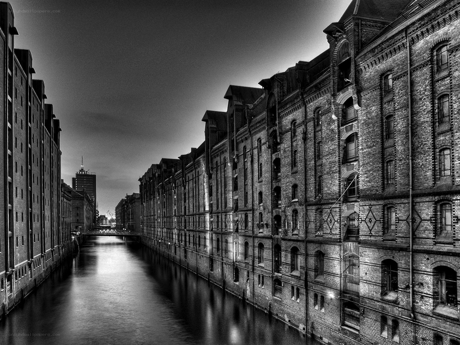 Canal with brick buildings