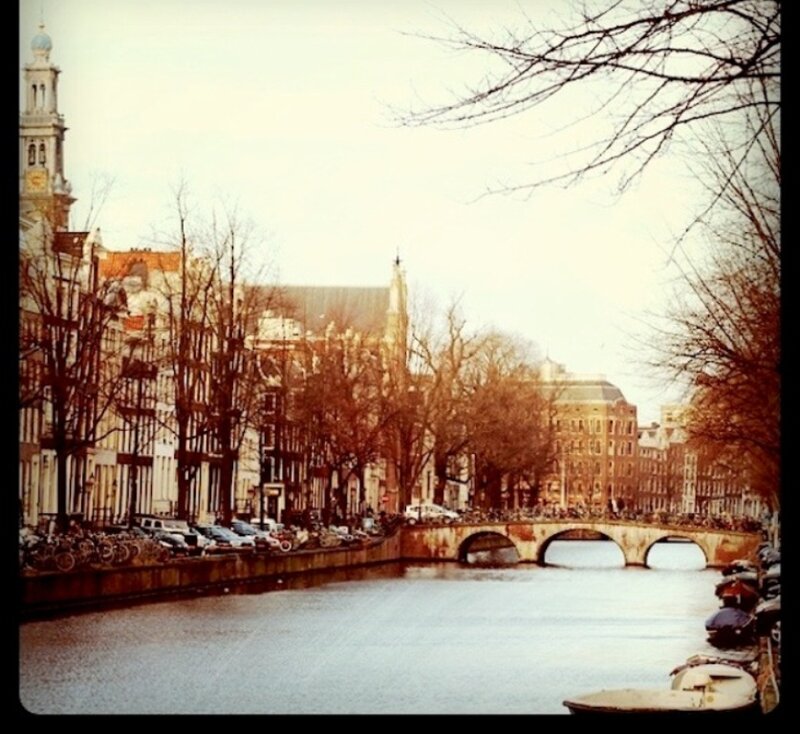 Canal with Bridge and Buildings