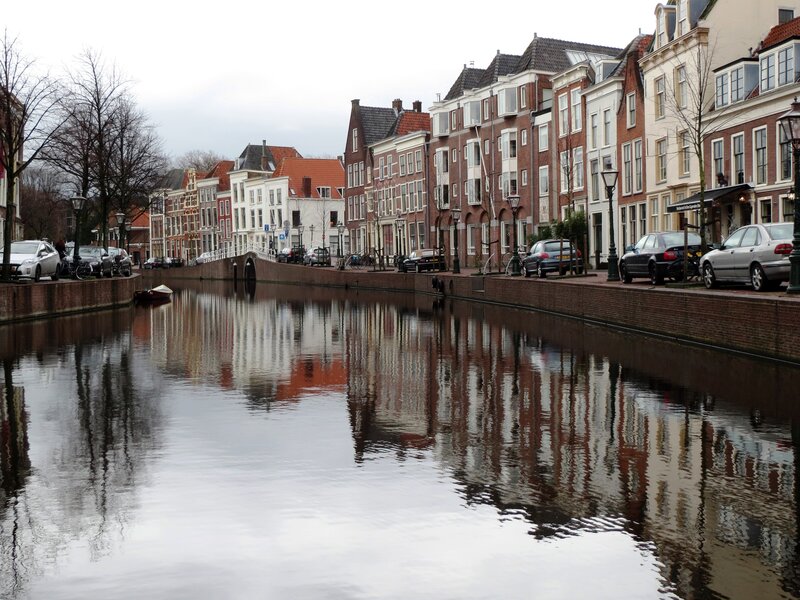 Canal with Buildings — Brown