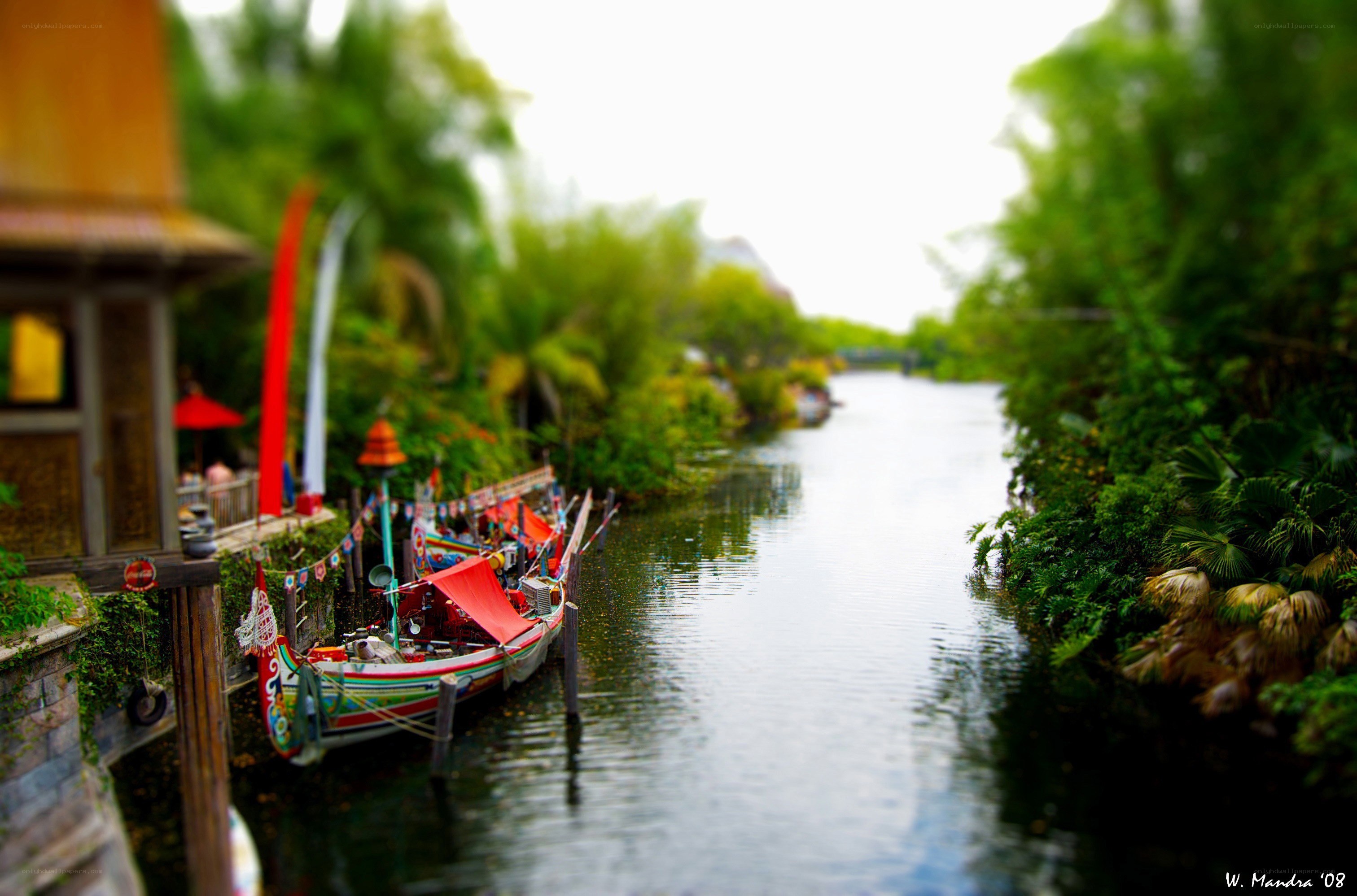 canal with colorful boats