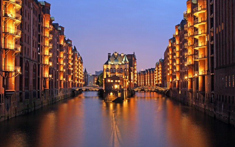 Canal with Historic Buildings — Orange