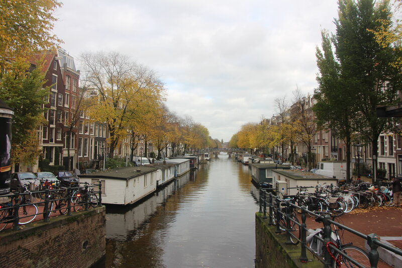 Canal with Houseboats — Brown