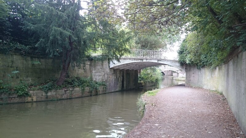 Canal with Stone Bridge — Green, Serene