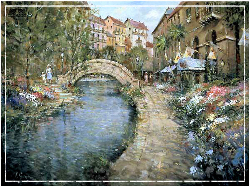 Canal with Stone Bridge