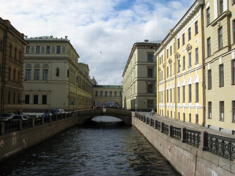 Canal with Stone Bridge — Yellow