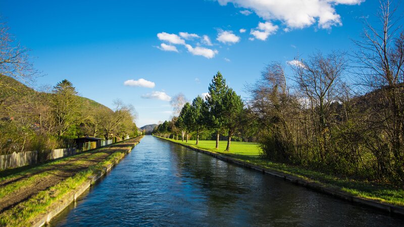 Canal with Trees — Blue