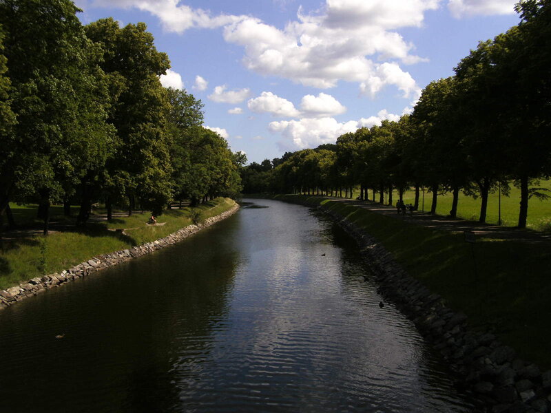Canal with Trees — Green