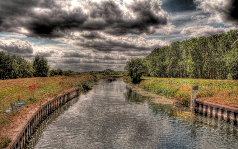 Canal with Wooden Banks
