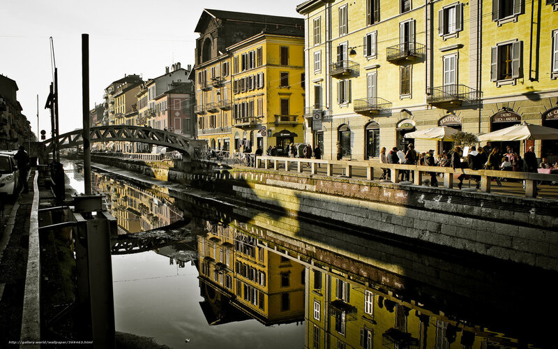 Canal with Yellow Buildings