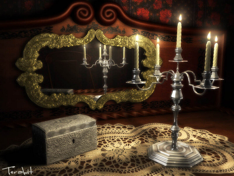 Candelabra and Mirror