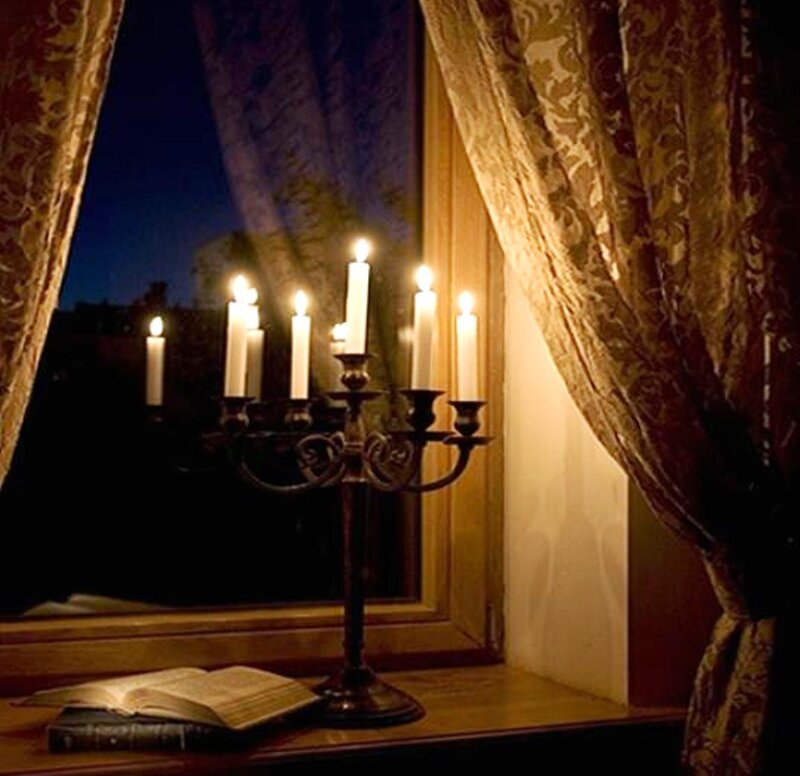 Candelabra on Windowsill