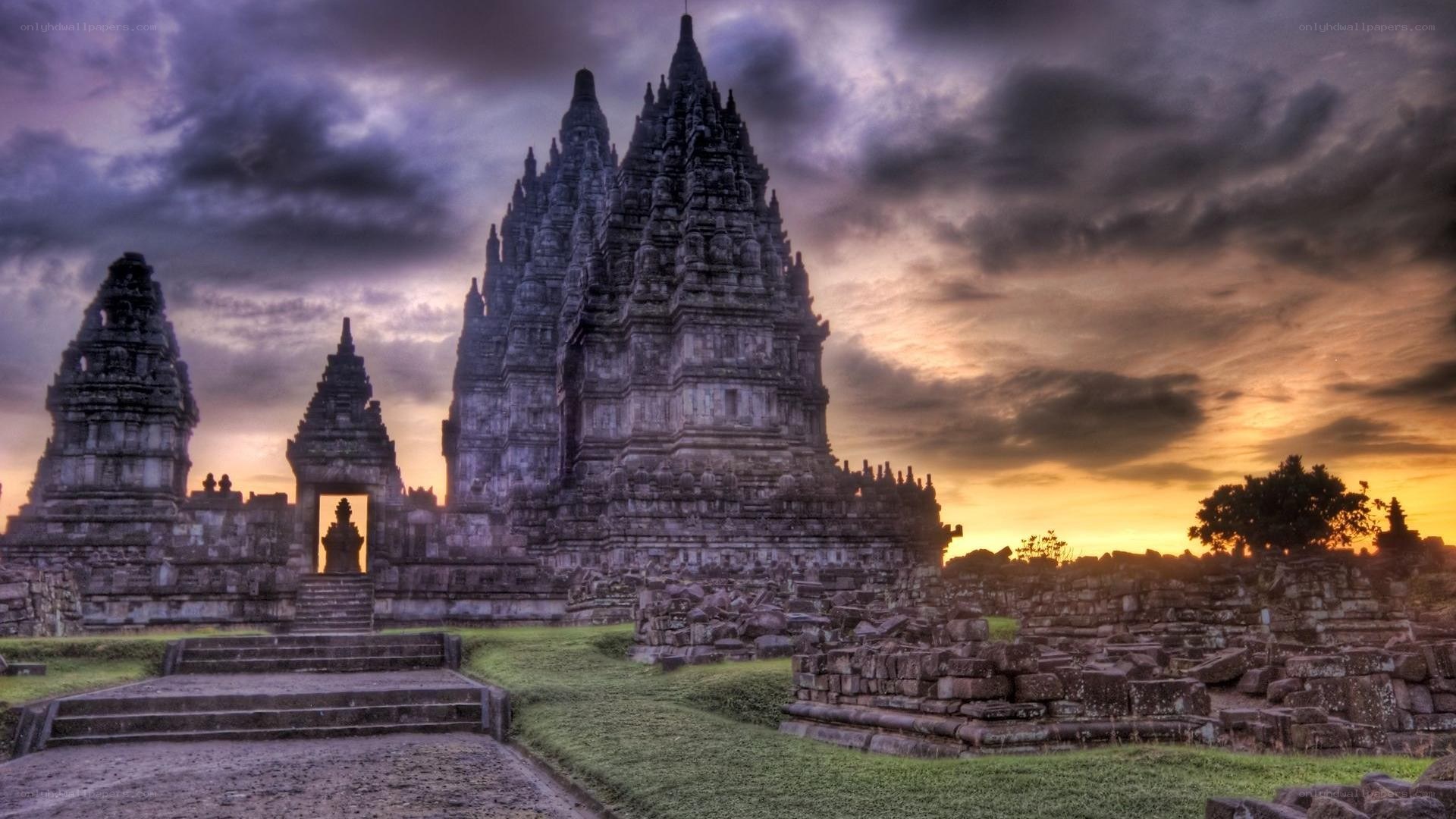 Candi Prambanan at sunset