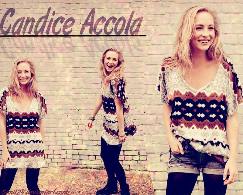 Candice Accola in patterned top
