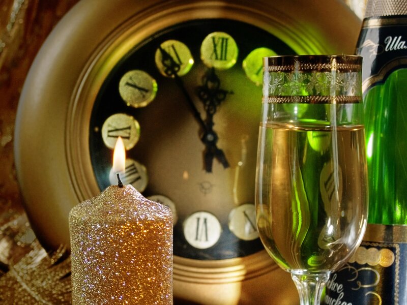Candle and Champagne Glass
