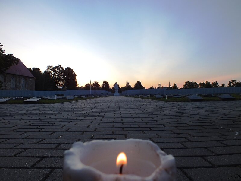 Candle at Memorial Site