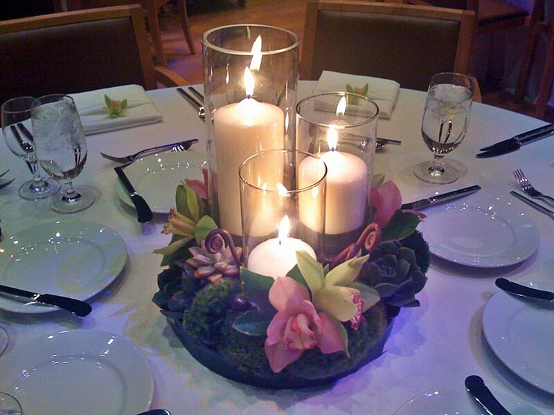 Candle Centerpiece on Table