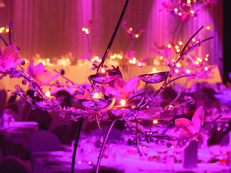 Candle Centerpiece with Flowers