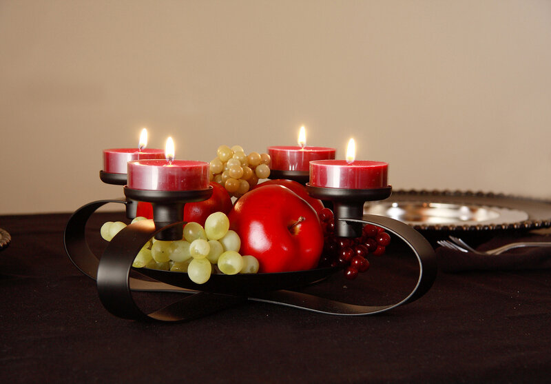 Candle Centerpiece with Fruit