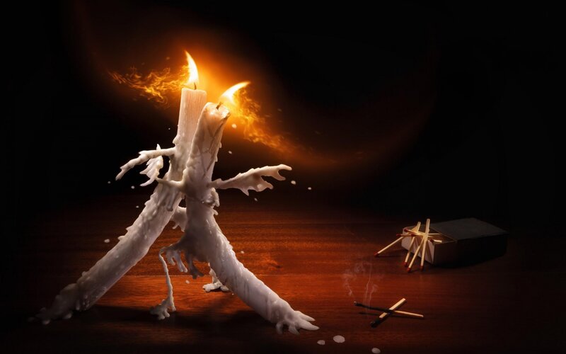 Candle Creature on Table