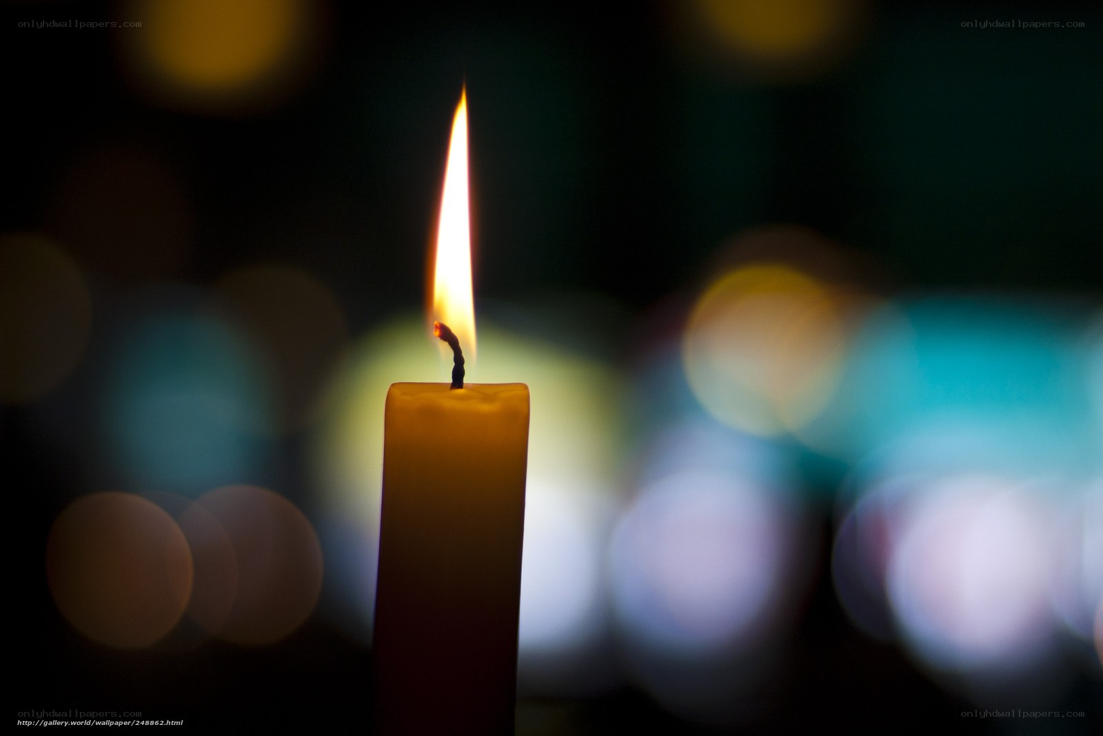 Candle flame in darkness