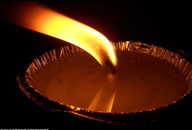 Candle Flame in Foil Cup