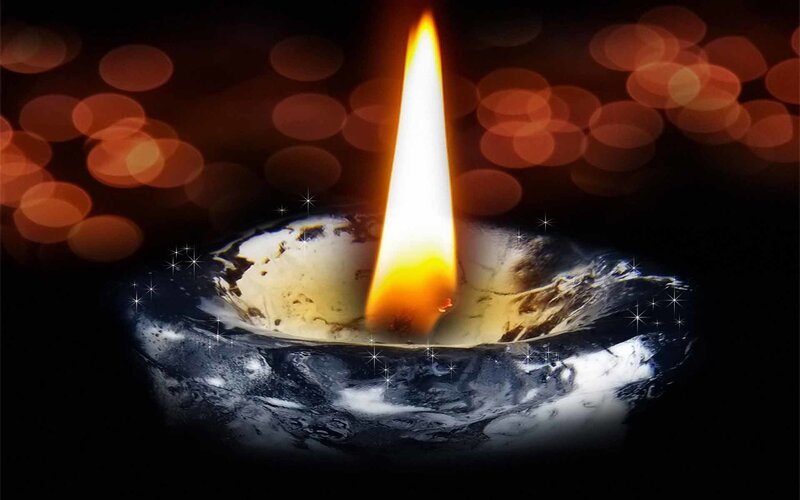 candle flame on earth
