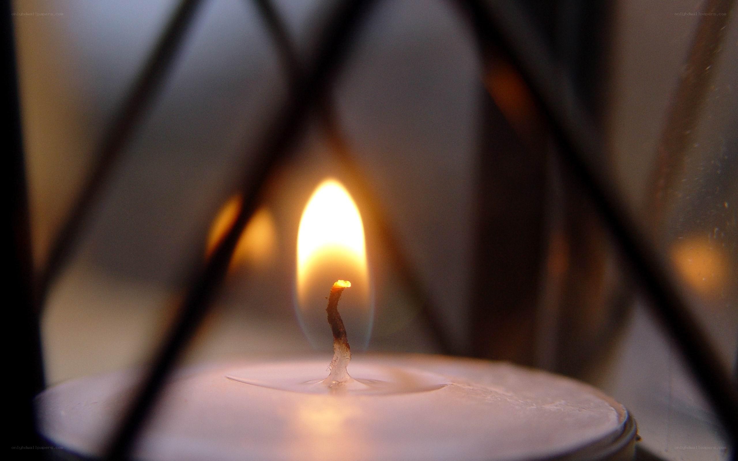 Candle flame through lantern