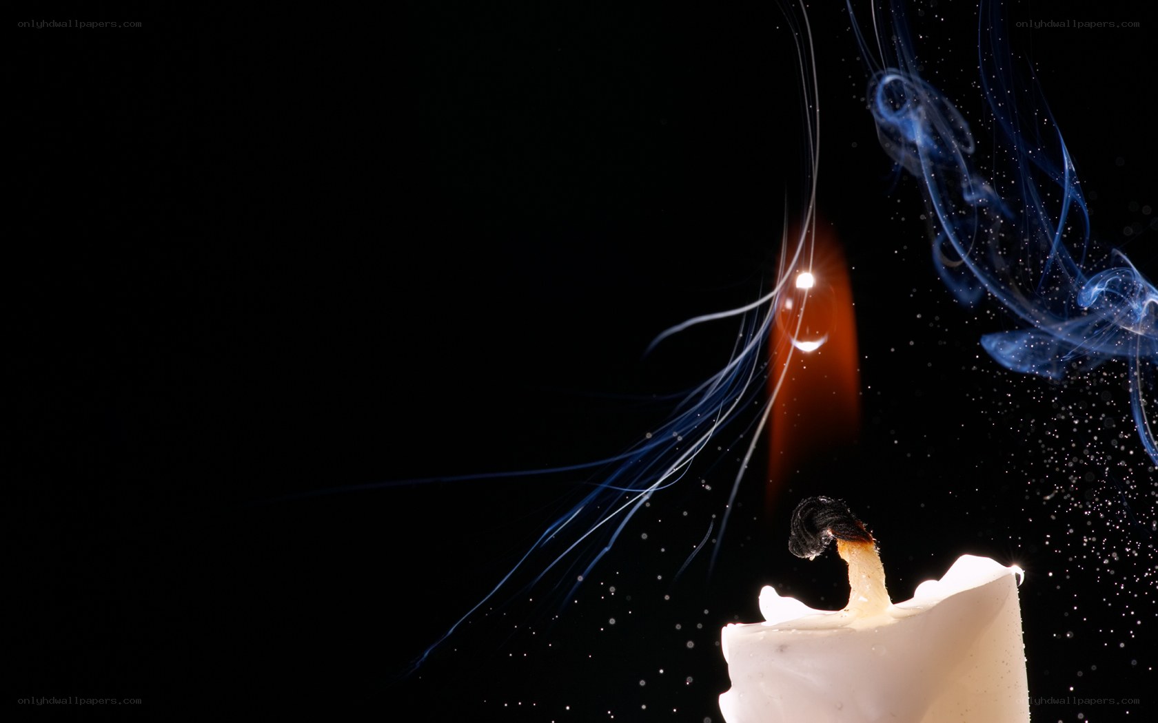 Candle flame with smoke