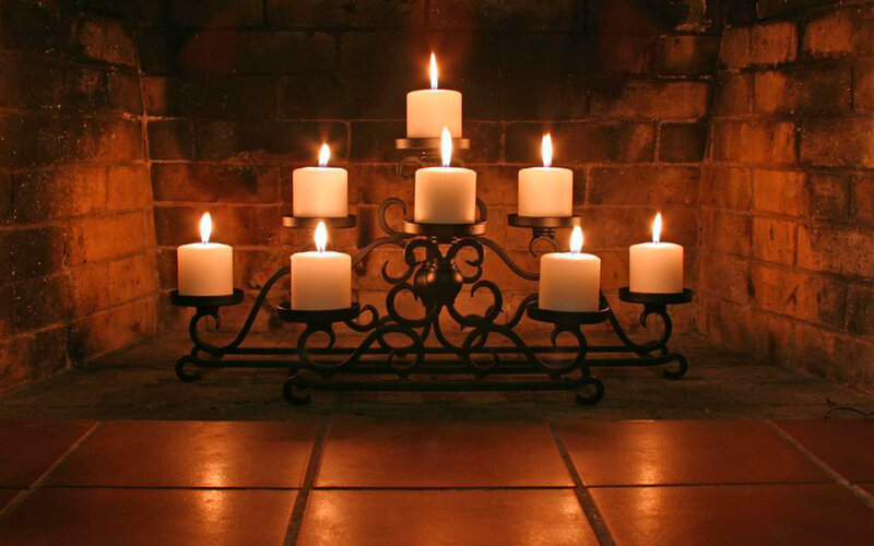 Candle Holder in Fireplace