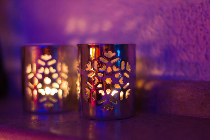 Candle Holders with Snowflakes