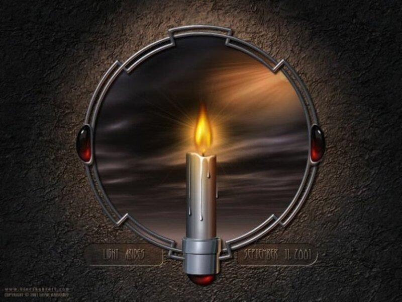 candle in a dark chamber