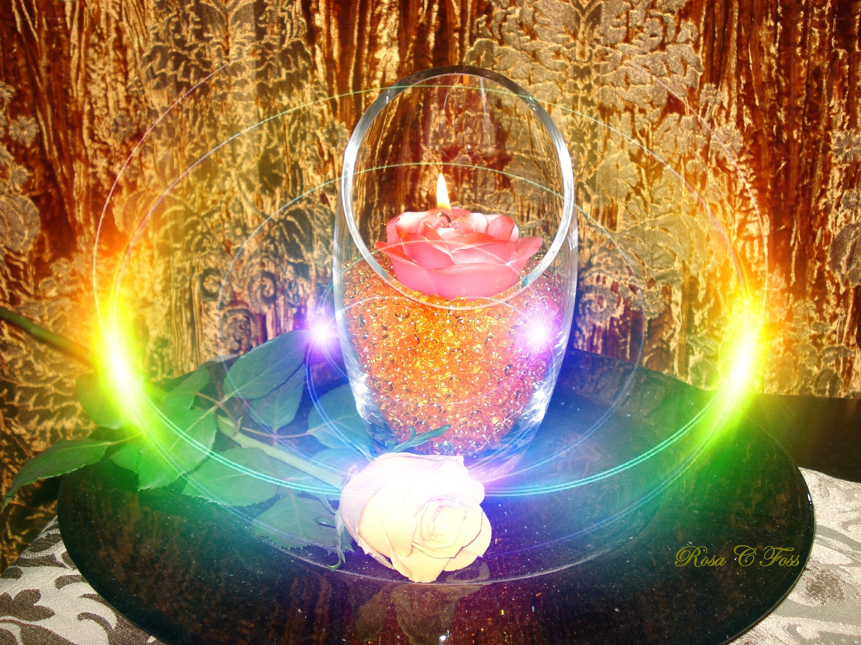 Candle in a glass vase