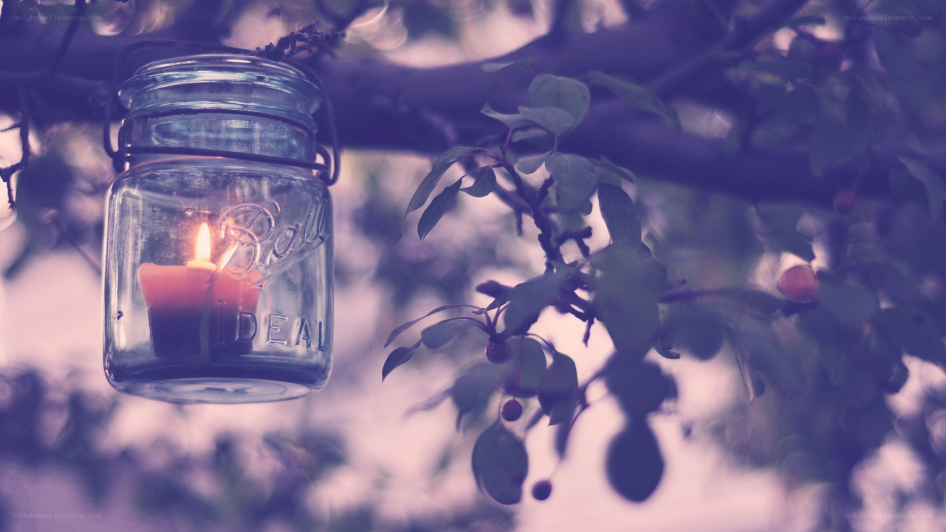 Candle in a hanging jar