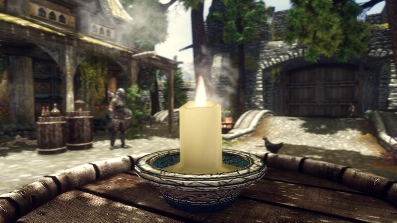 candle in a medieval village