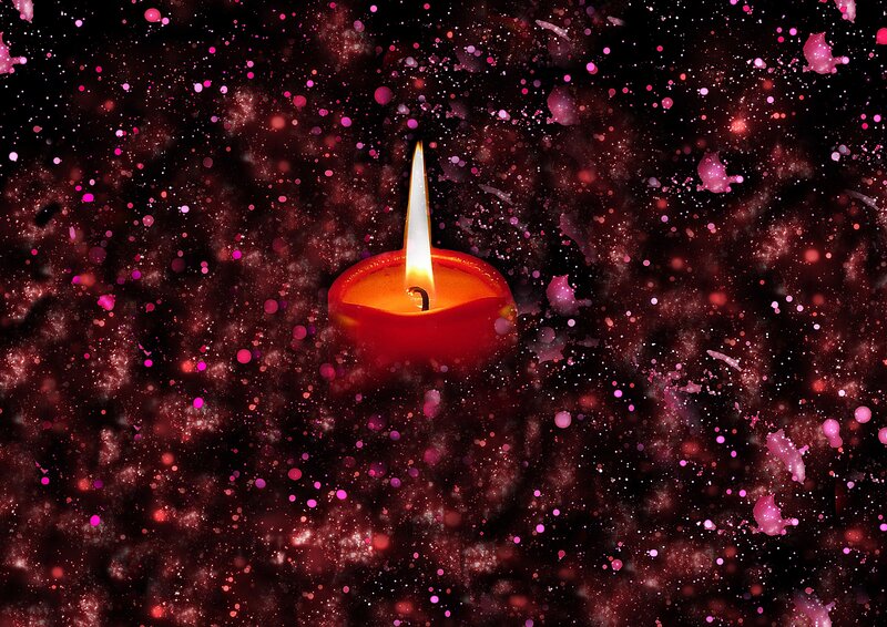Candle in a starry night
