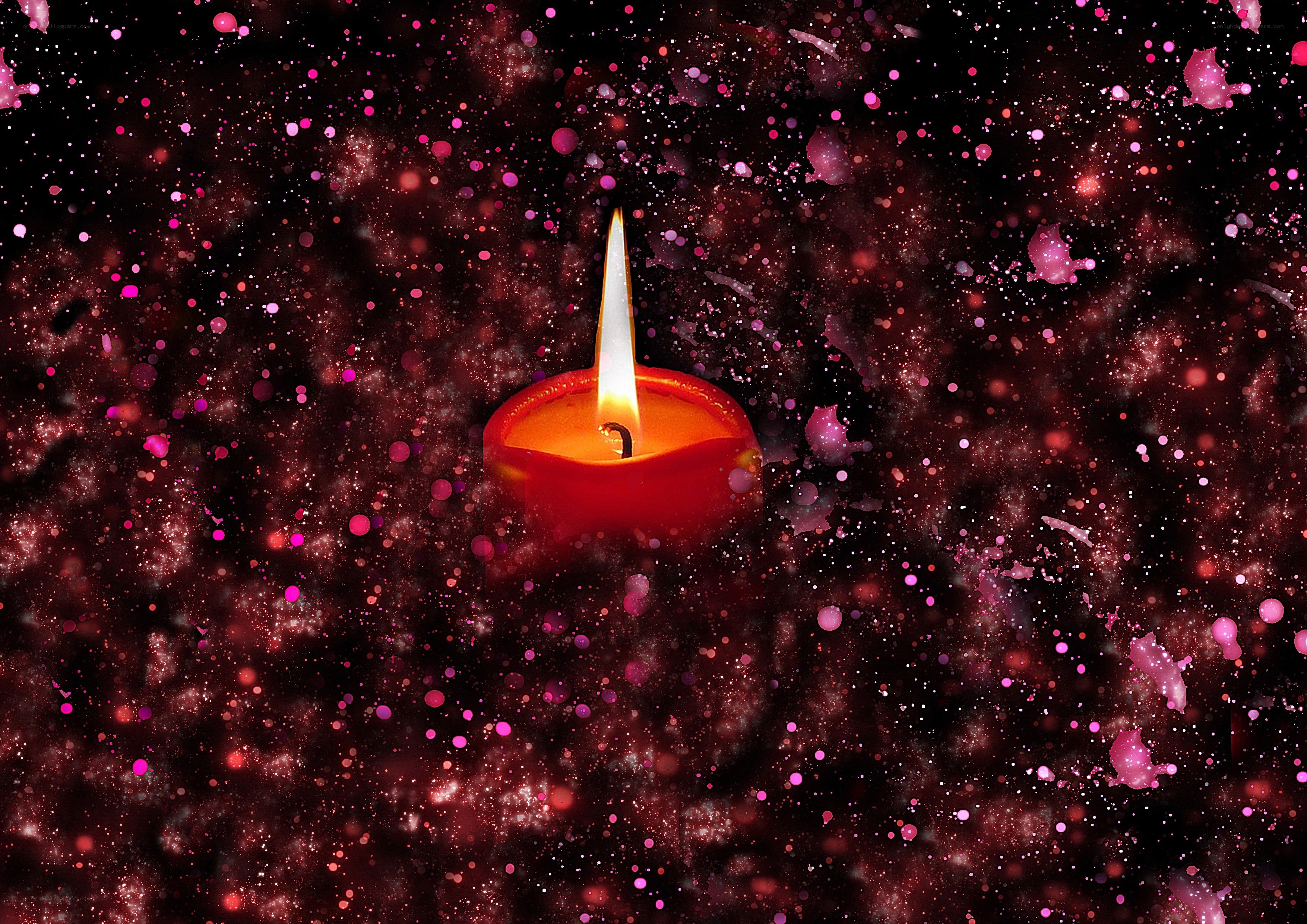 Candle in a starry night