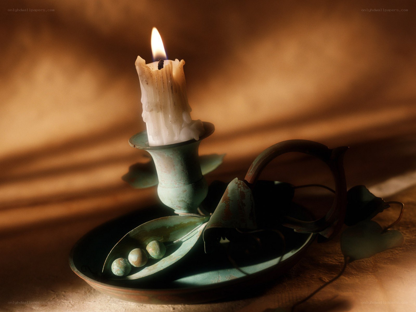 Candle in a vintage holder